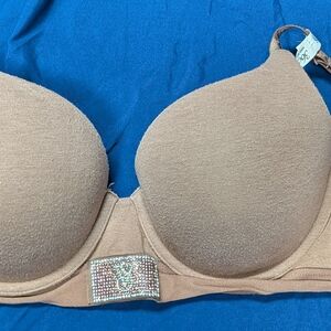 Victoria's Secret Tan Bra with Rhinestone Detail